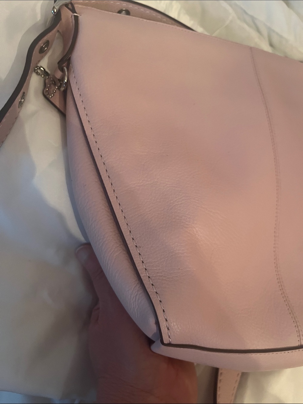 Coach Pink Pebbled Leather Crossbody Bag - Picture 5 of 12